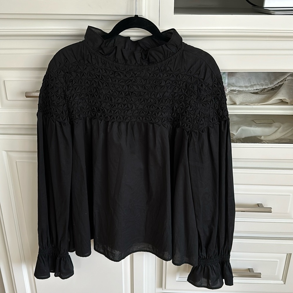 Merlette Black Majorelle Blouse size Large